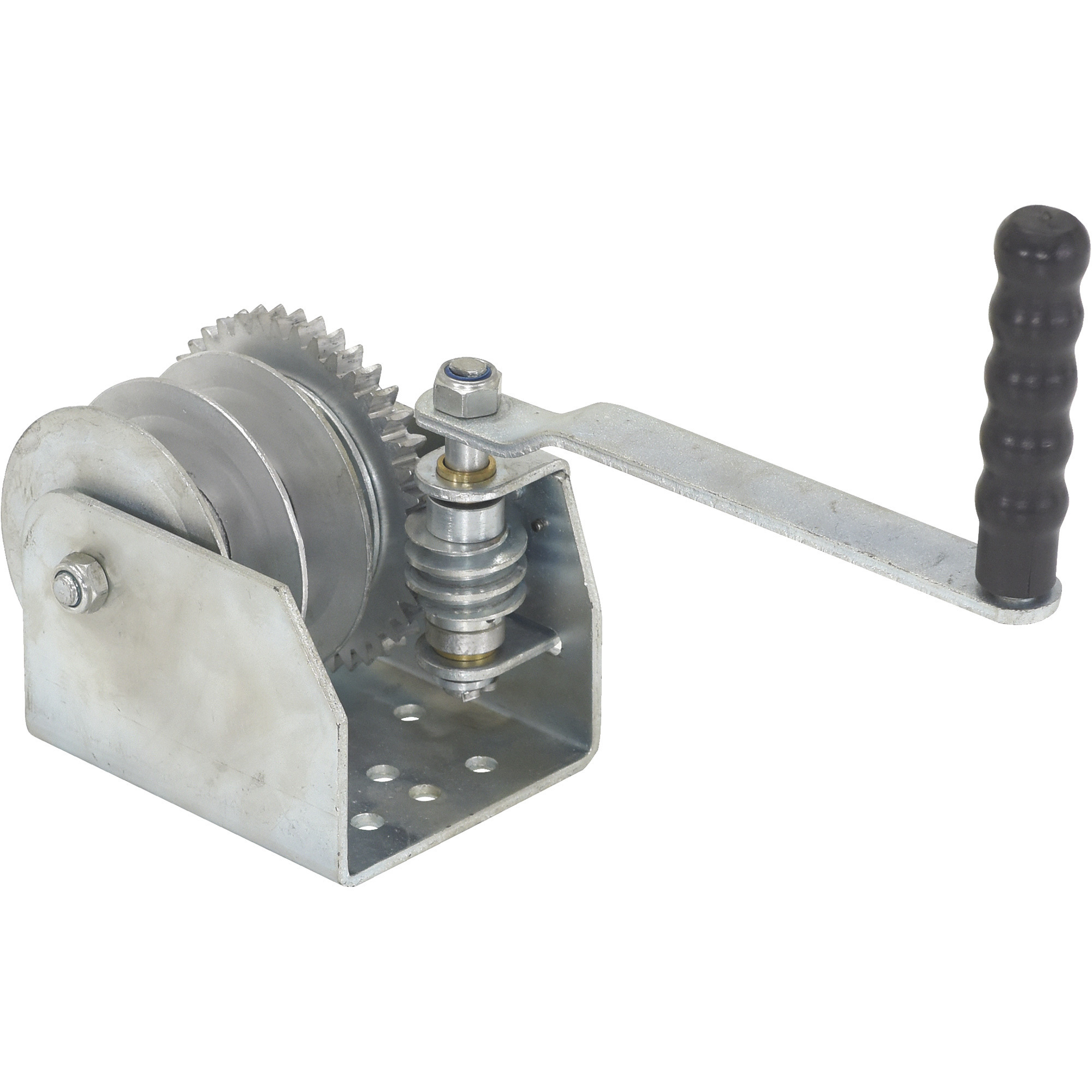 Vestil Single Speed Worm Gear Wall-Mount Hand Winch - Dual Drum, 1500-Lb. Capacity, Model# WALL-D